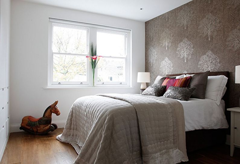 Design of a small bedroom 10-11 sq.m. - Photo