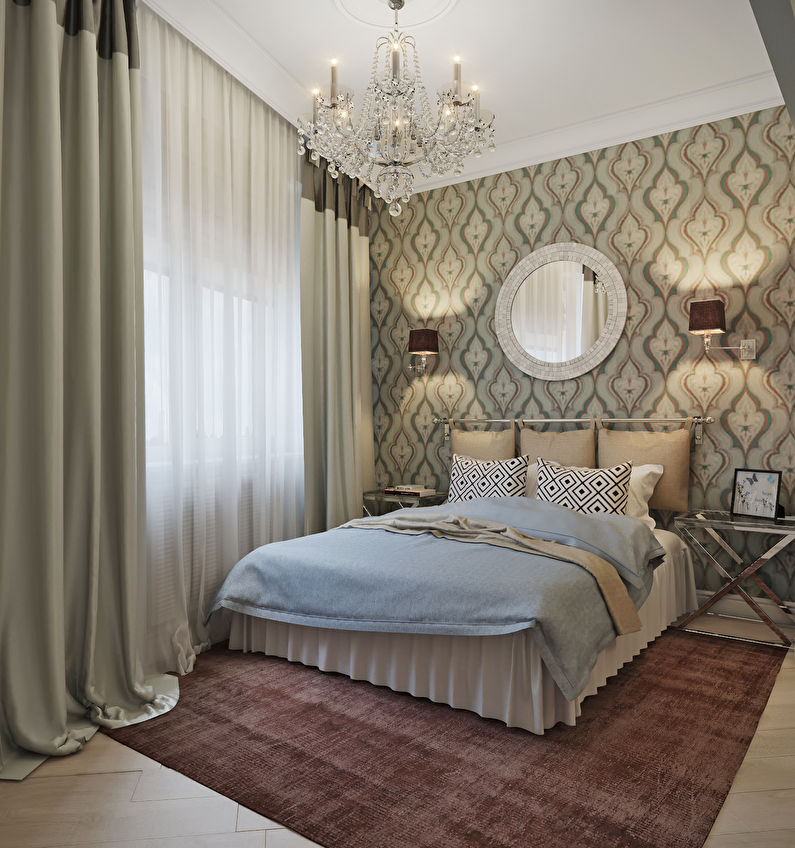 Design of a small bedroom 10-11 sq.m. - Photo