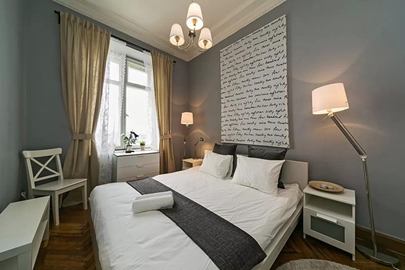 Design of a small bedroom 12 sq.m. - Photo