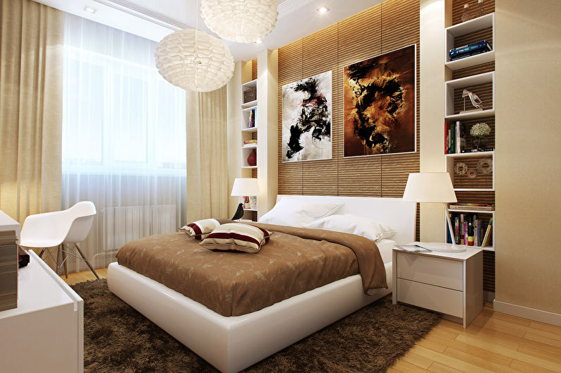 Design of a small bedroom 12 sq.m. - Photo