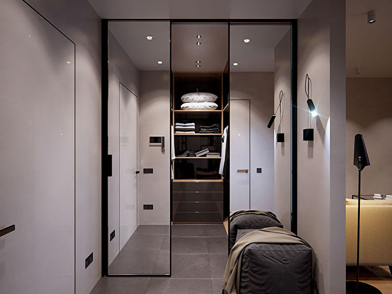 The interior design of the apartment is 50 sq.m. in the Riverside residential complex