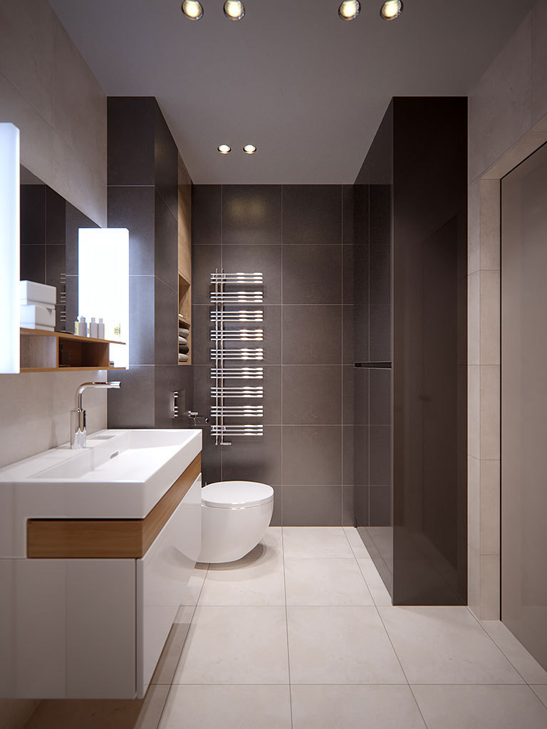 The interior design of the apartment is 50 sq.m. in the Riverside residential complex