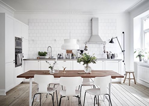 Kitchen design in the Scandinavian style (80 photos)