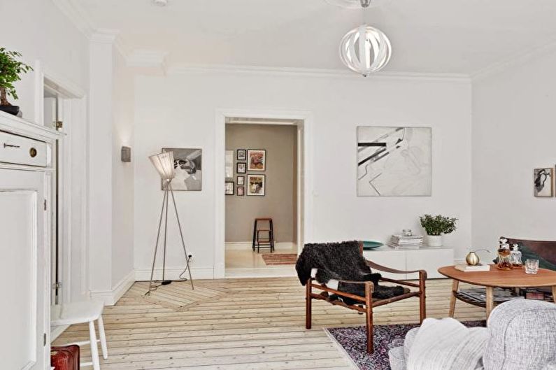 White Scandinavian style living room - Interior Design