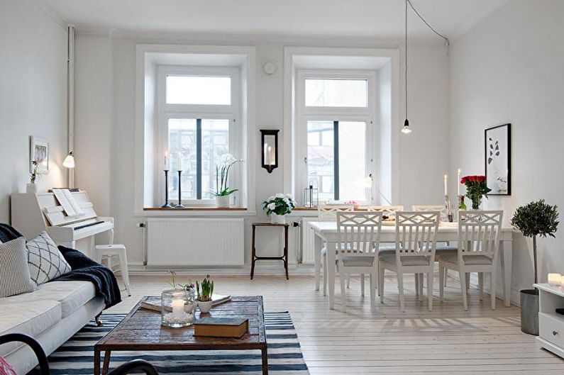 White Scandinavian style living room - Interior Design