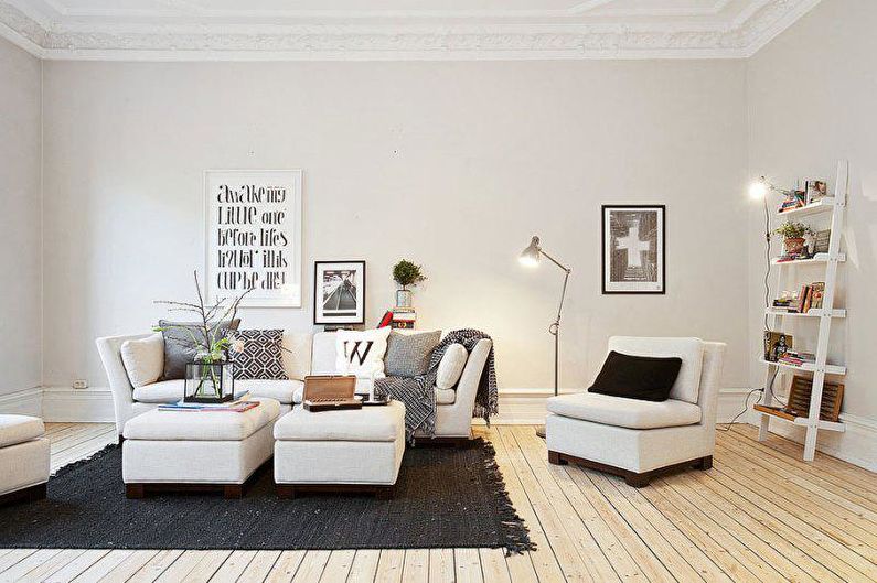 Scandinavian Style Living Room Design - Wall Decoration