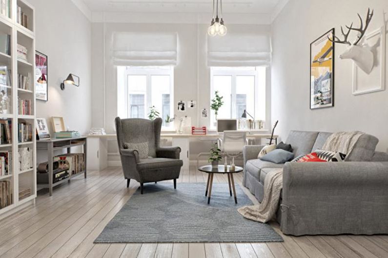 Scandinavian style living room interior design - photo