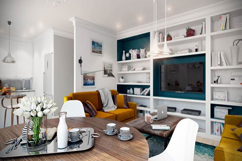 Scandinavian style living room interior design - photo