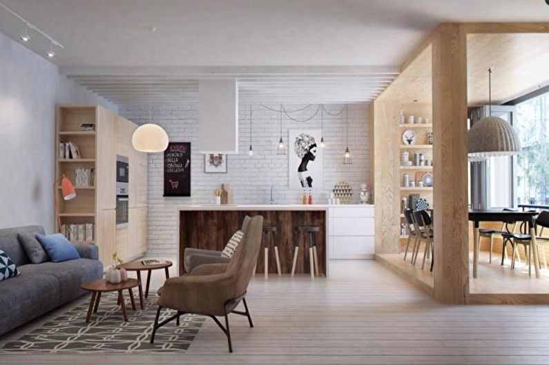 Scandinavian style living room interior design - photo