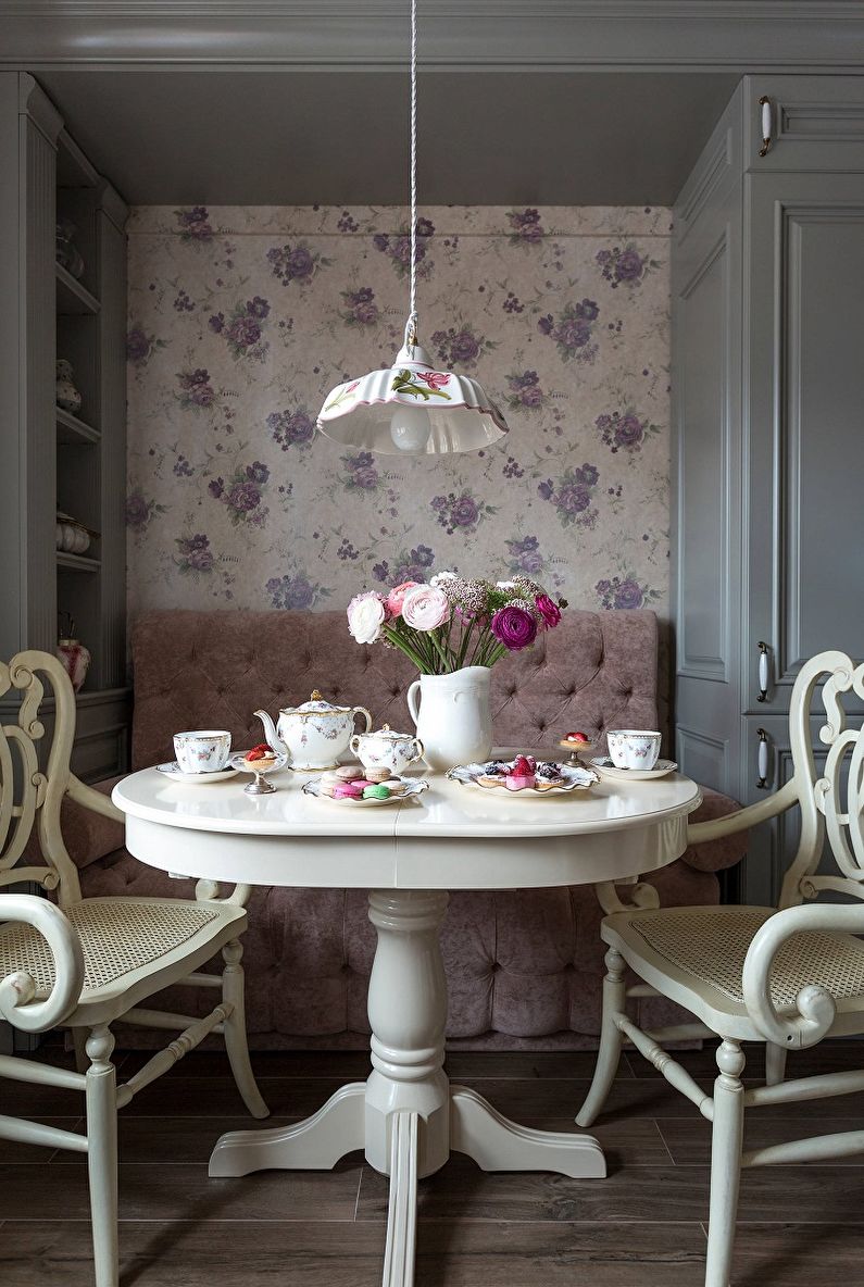 Lilac color in the interior of the kitchen - Design photo