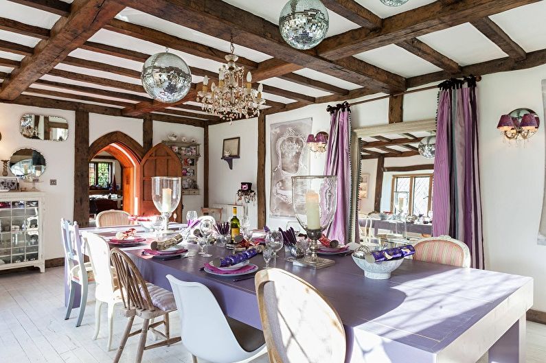 Lilac color in the interior of the kitchen - Design photo