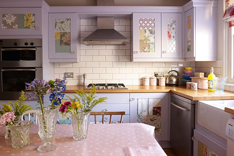 Lilac color in the interior of the kitchen - Design photo