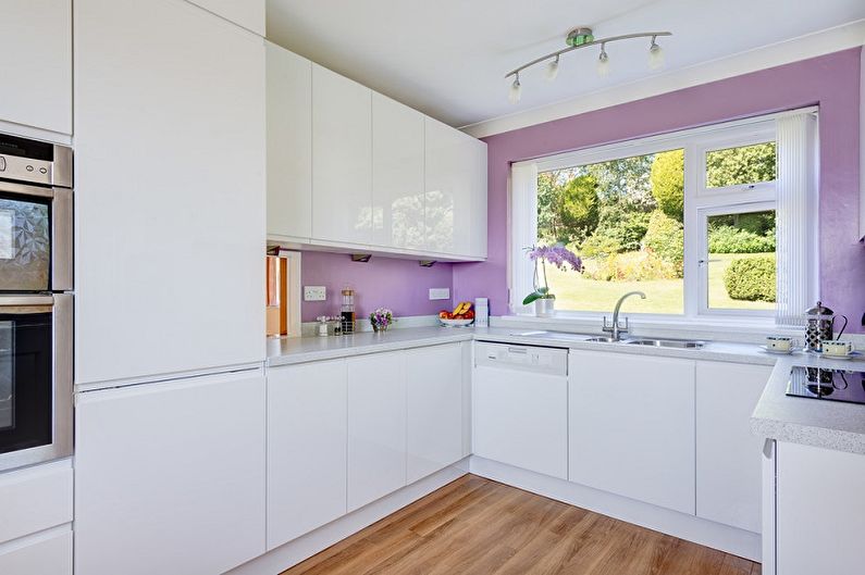 Lilac color in the interior of the kitchen - Design photo