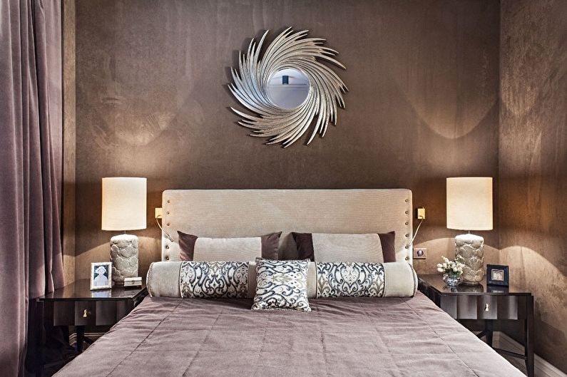 Lilac color in the bedroom interior - Design photo