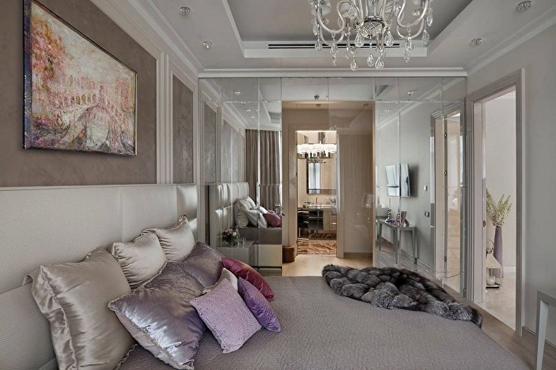 Lilac color in the bedroom interior - Design photo