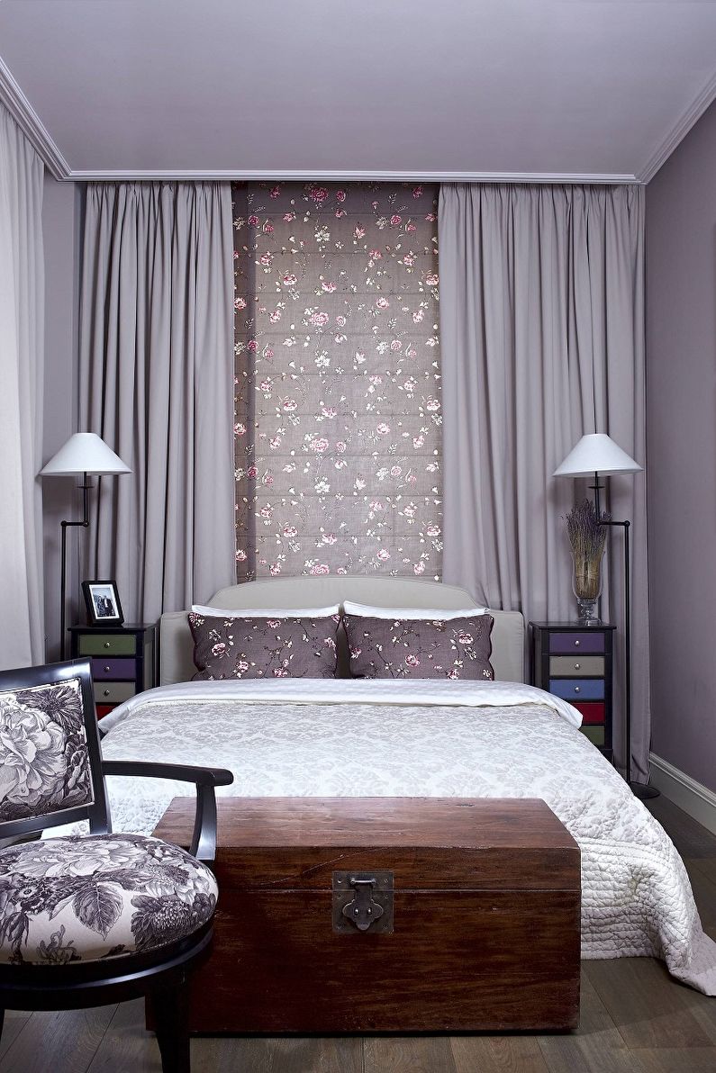 Lilac color in the bedroom interior - Design photo