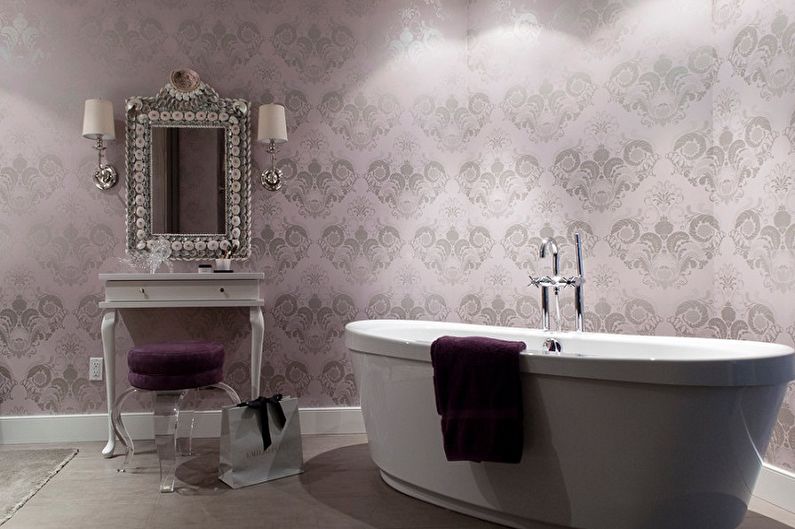 Lilac color in the interior of the bathroom - Design photo