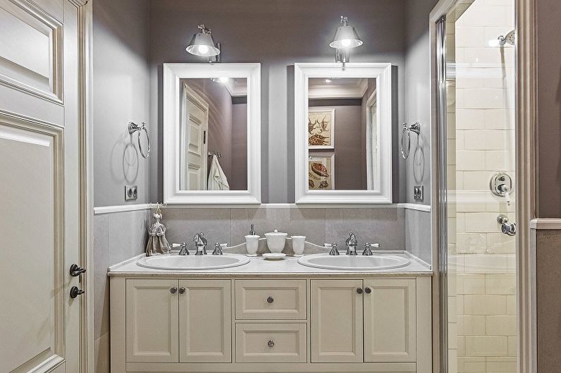 Lilac color in the interior of the bathroom - Design photo