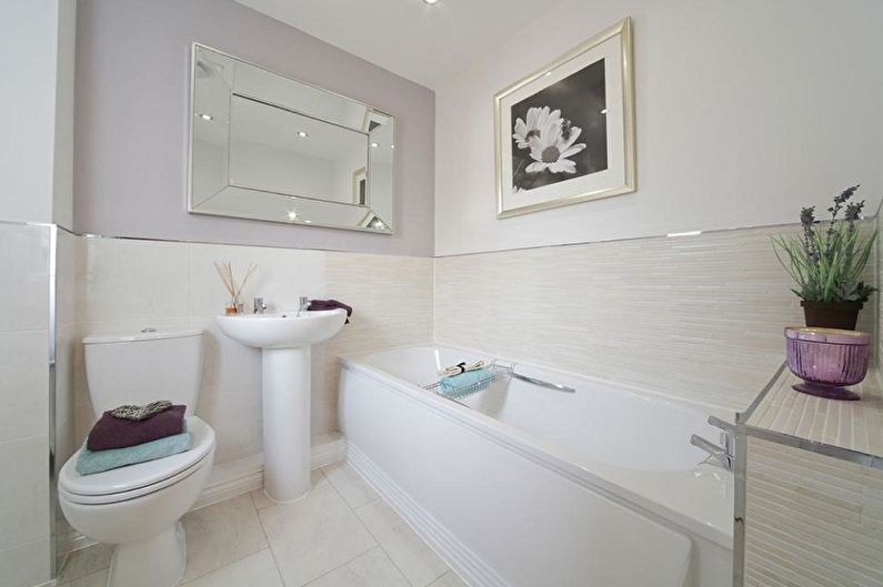 Lilac color in the interior of the bathroom - Design photo