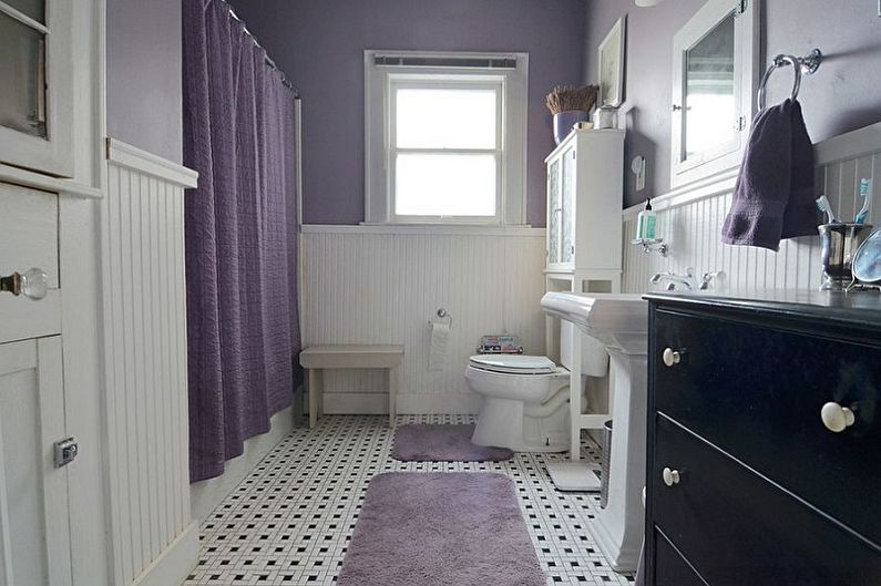 Lilac color in the interior of the bathroom - Design photo