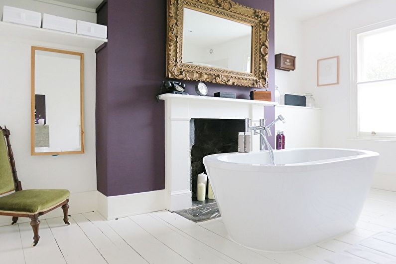 Lilac color in the interior of the bathroom - Design photo