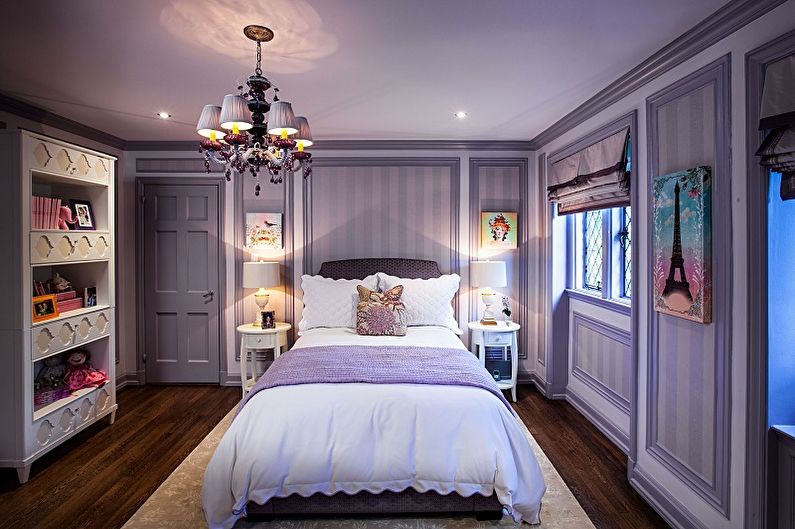 Lilac color in the interior of a children's room - Design photo