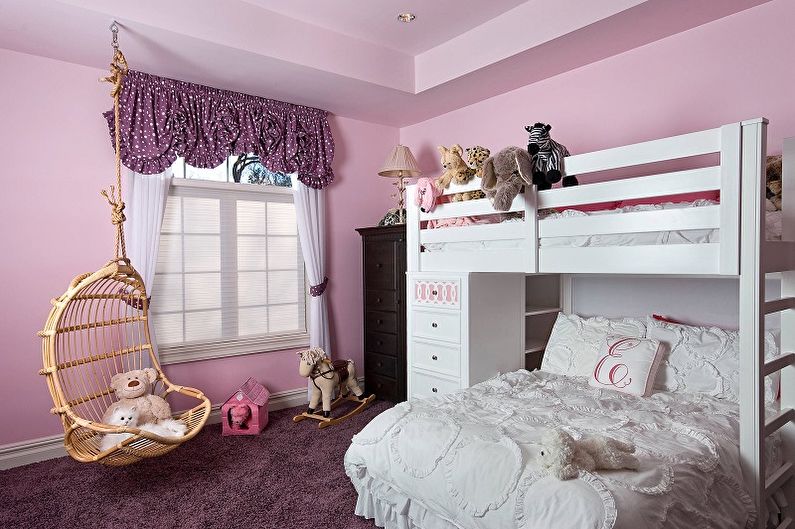 Lilac color in the interior of a children's room - Design photo