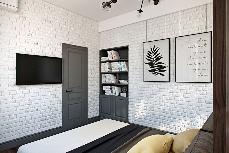 Design project of a bedroom with a workplace - photo 1