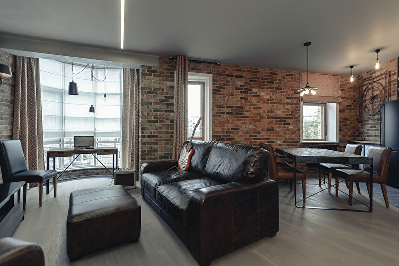 Loft Style Living Room Design - Ceiling Finish