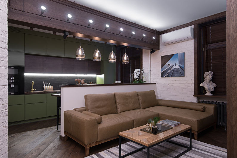 Loft style living room design - Furniture