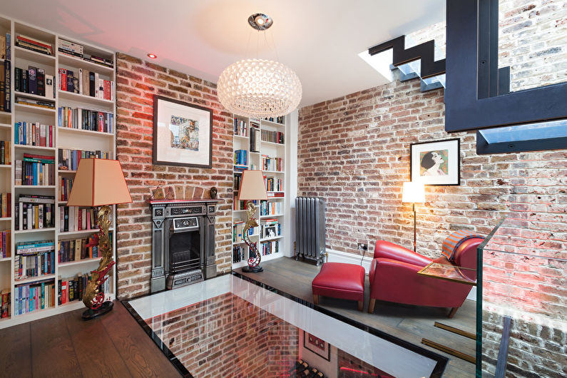 Loft style living room interior design - photo