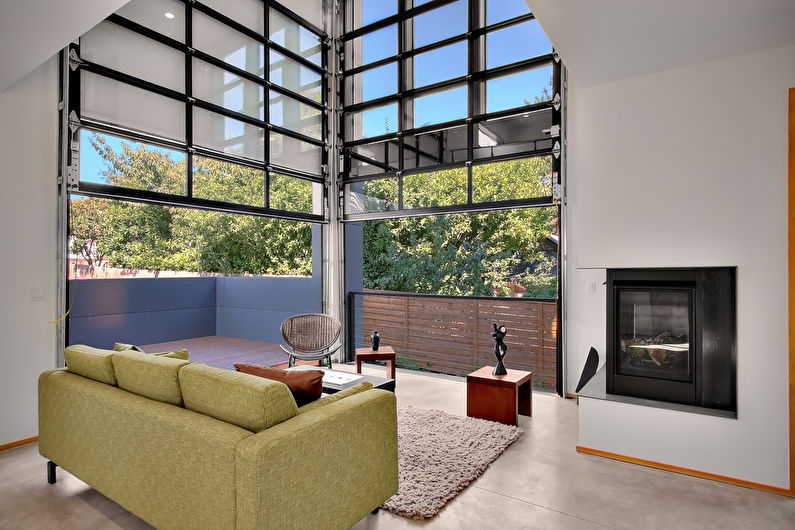 Loft style living room interior design - photo