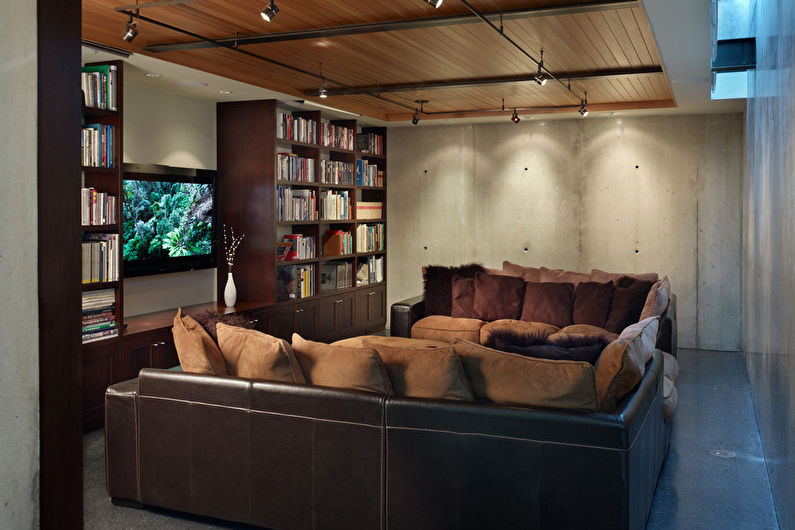 Loft style living room interior design - photo