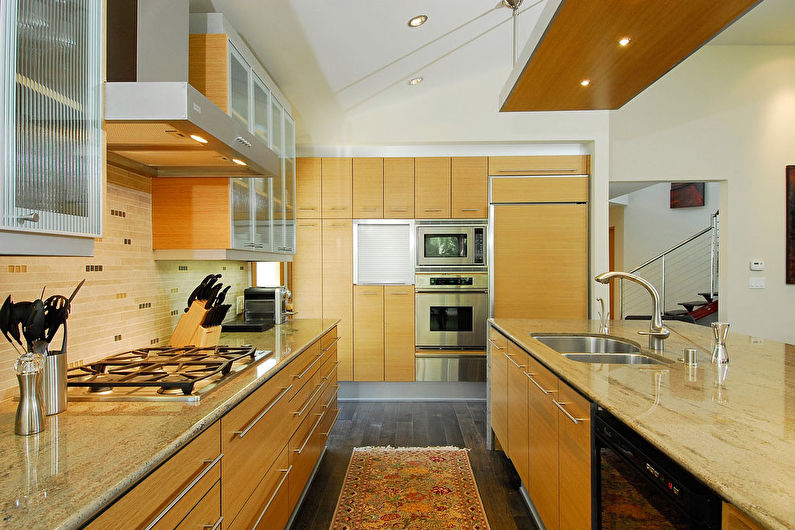 Nhà bếp màu vàng 20 m2. - Thiết kế nội thất