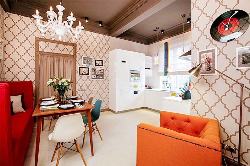 Thiết kế bếp 20 m2. - Ánh sáng và đèn nền