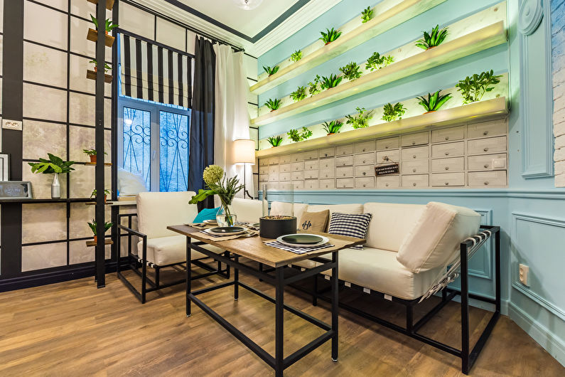 Thiết kế bếp 20 m2. - Ánh sáng và đèn nền