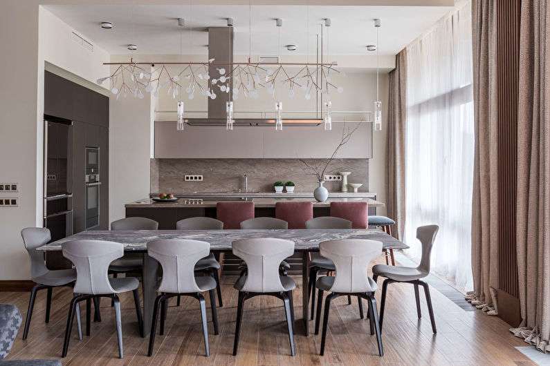 Thiết kế nội thất nhà bếp 20 m2. - Hình chụp