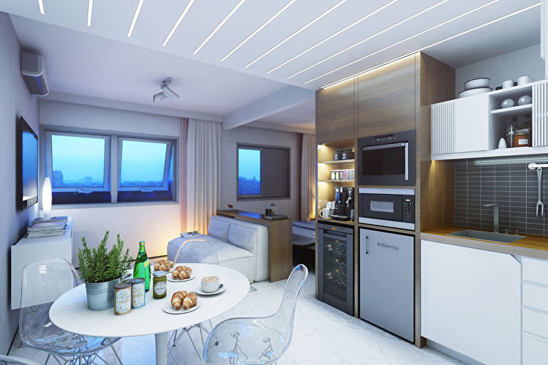 Thiết kế nội thất nhà bếp 20 m2. - Hình chụp