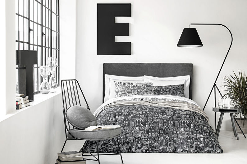 Gray Scandinavian style bedroom - Interior Design