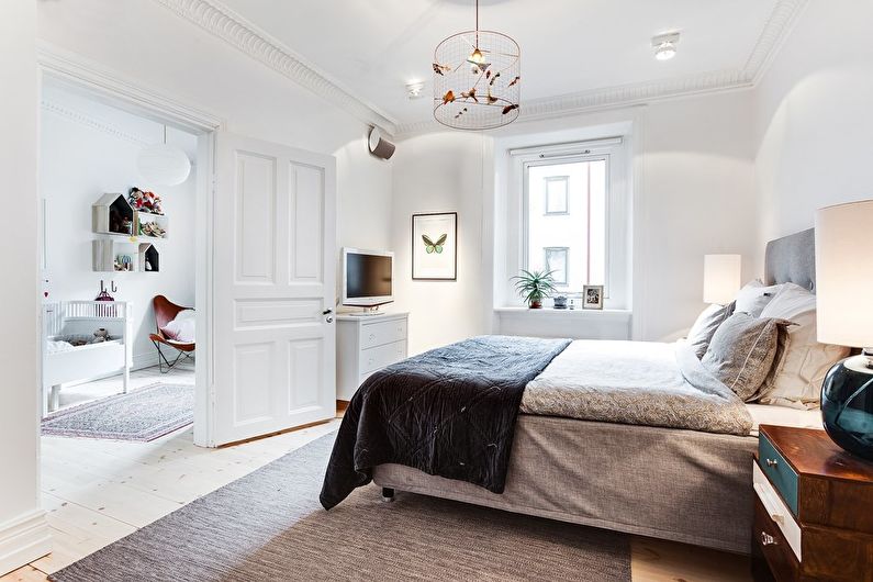Scandinavian style bedroom interior design - photo