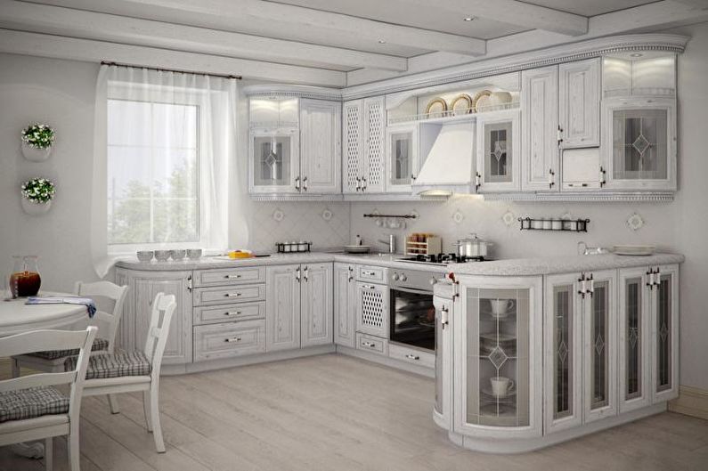 Kitchen 14 sq.m. in classical style - Interior Design