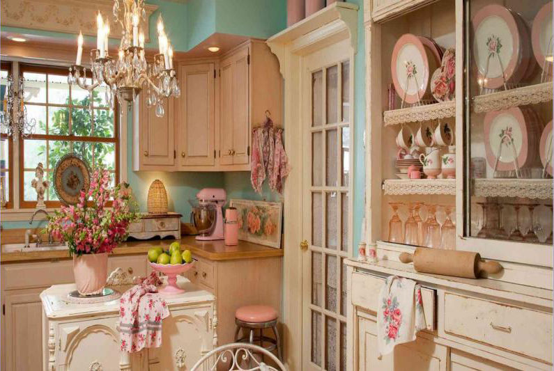 Kitchen 14 sq. m. in the style of shabby chic - Interior Design