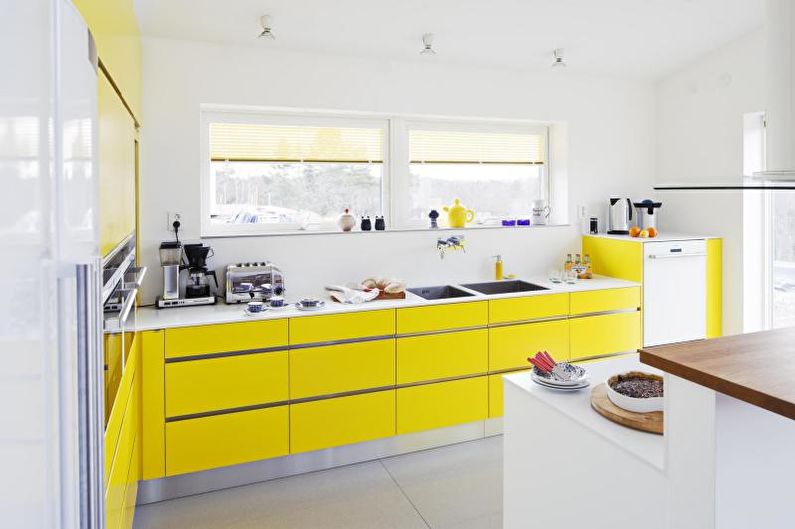 Yellow kitchen 14 sq.m. - Interior Design