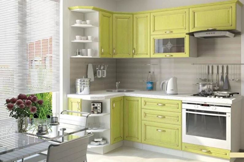 Yellow kitchen 14 sq.m. - Interior Design