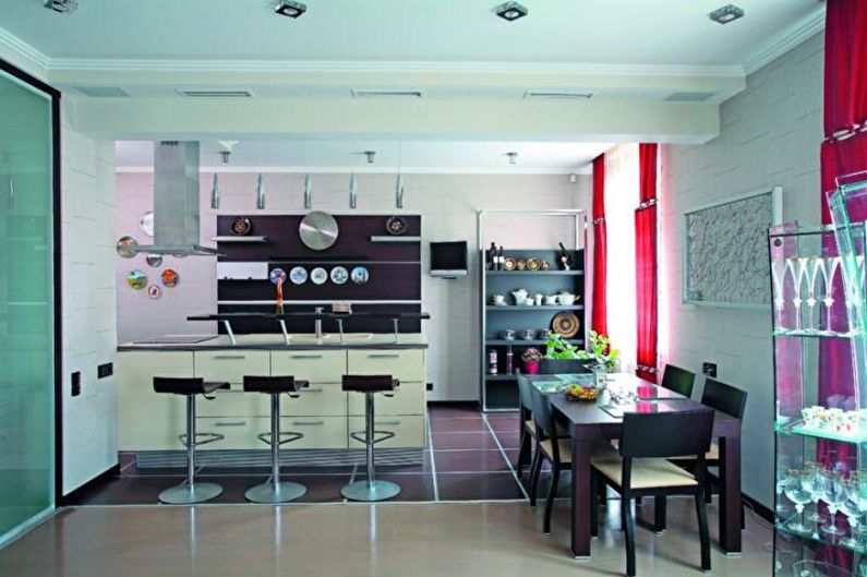 The interior design of the kitchen is 14 sq.m. - Photo