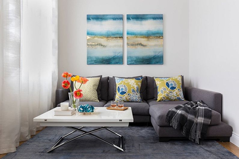 Narrow Living Room Design - Color Solutions