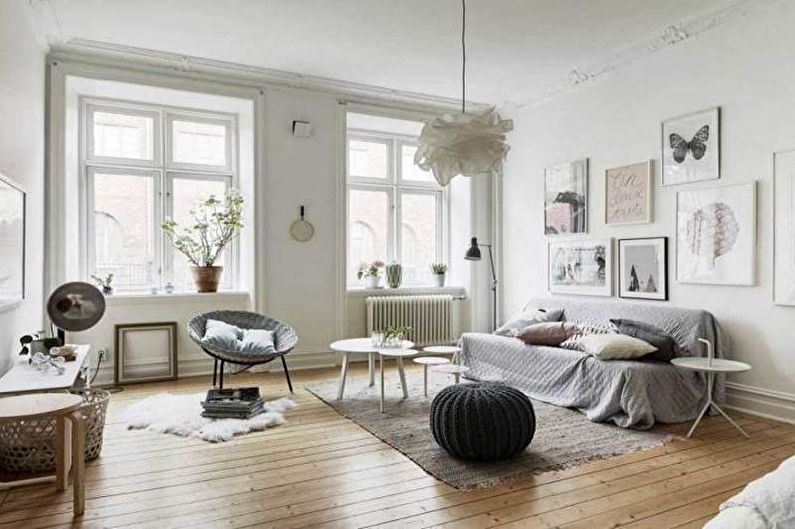 Scandinavian style living room (60 photos)