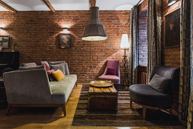 Loft style living room: 70 photo ideas