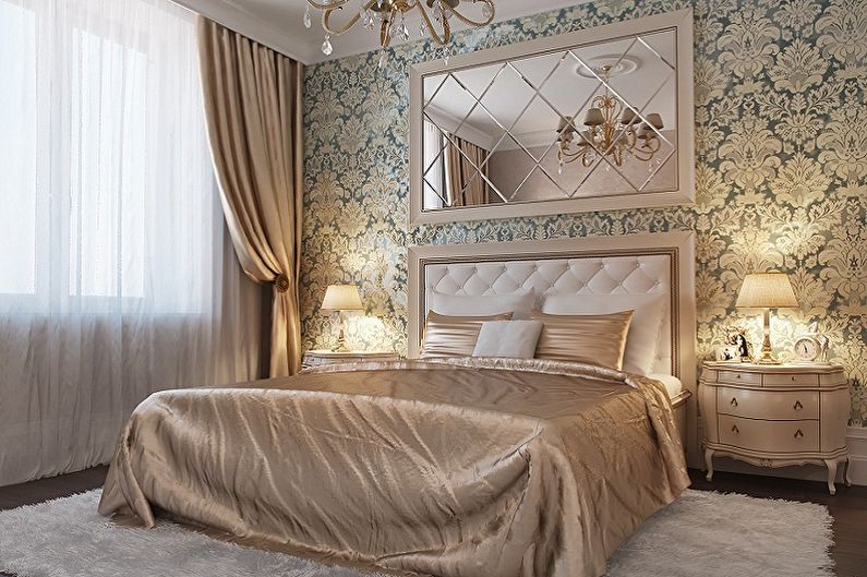 Wallpaper in the bedroom - How to apply wallpaper with patterns