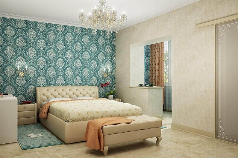 Wallpaper for the bedroom - photo
